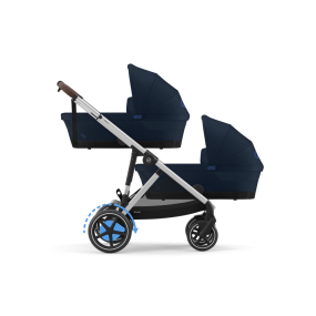Cybex Tweeling Kinderwagen e-Gazelle S Silver Ocean Blue Navy Blue