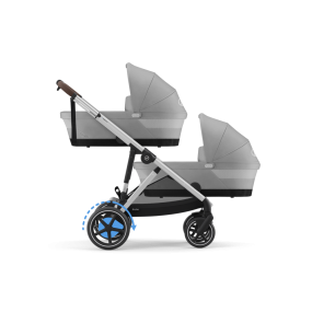 Cybex Tweeling Kinderwagen e-Gazelle S Silver Stone Grey Mid Grey