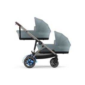 Cybex Tweeling Kinderwagen e-Gazelle S Taupe Stormy Blue Light Blue