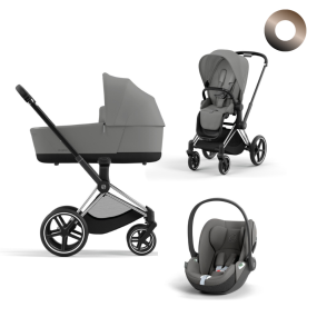 Cybex Priam Kinderwagen 3 In 1 Mirage Grey Dark Grey Kies Kleur Frame Met Cybex Autostoel Cloud T