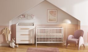 Cabino Babykamer Wit 2 Delig Baby Bed Joep + Commode Stockholm
