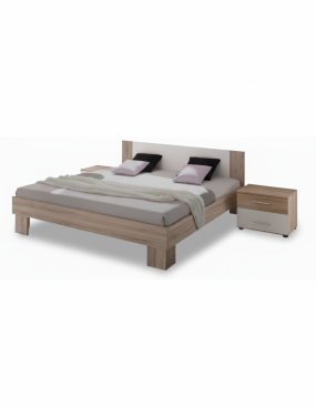 Martina Bed 160x200 + Nachtkastje Eiken Wit