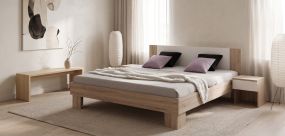 Martina Bed 160x200 + Nachtkastje Eiken Wit
