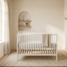 Born Lucky Meegroei Ledikant Met Lade en Veiligheidsrekje 70 x 140 cm Wit 