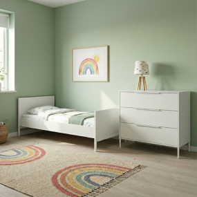 Born Lucky Tienerbed Napels Wit & Santiago Commode