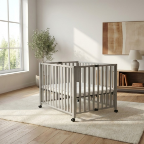 Bebies First Opvouwbare Baby Box Met Wieltjes Sarah Clay 76 x 95 cm Met Matras