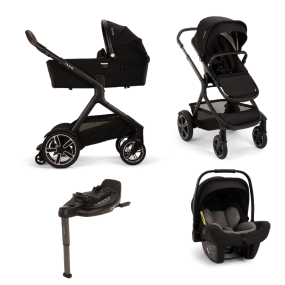 Nuna Kinderwagen 4 in 1 DEMI™ next Caviar (incl. Meerijdplankje) + Autostoel PIPA™ next + BASE™ curv
