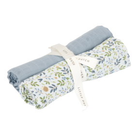 Little Dutch Swaddle Doeken Set Hydrofiel 70x70 Forest Adventure/Denim Blue