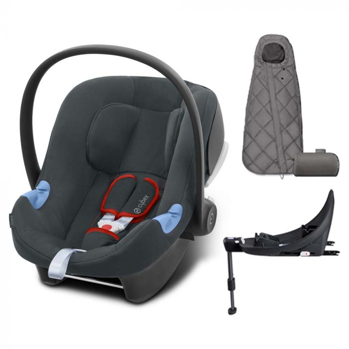 Cybex Autostoel Aton B I Size Steel Grey + Cybex Base M + Cybex Voetenzak  Snøgga Mini| Baby \u0026 Tiener Megastore
