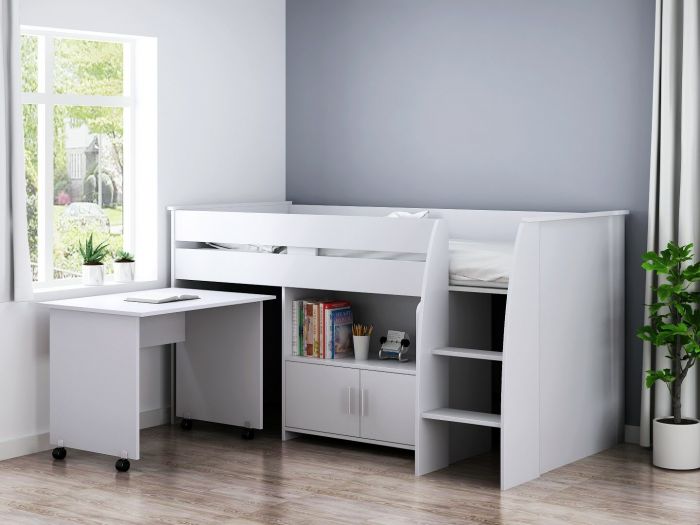 hoek Onderscheid Bruidegom Halfhoogslaper Beau Wit | Baby & Tiener Megastore