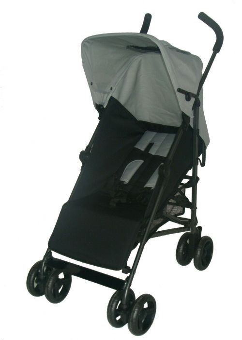 Bebies First Buggy 5-Positie Zwart/Grijs