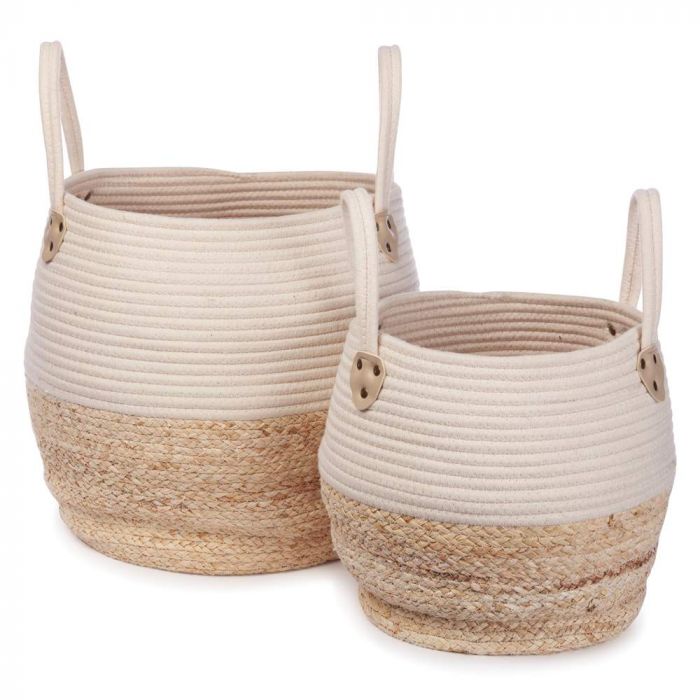 Kids Depot Set Opbergmanden Kori White/Naturel