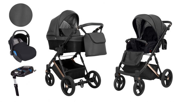 Born Lucky Kinderwagen 3 In 1 Lazzio Premium Zwart + Isofix Autostoel Base  | Baby \u0026 Tiener Megastore