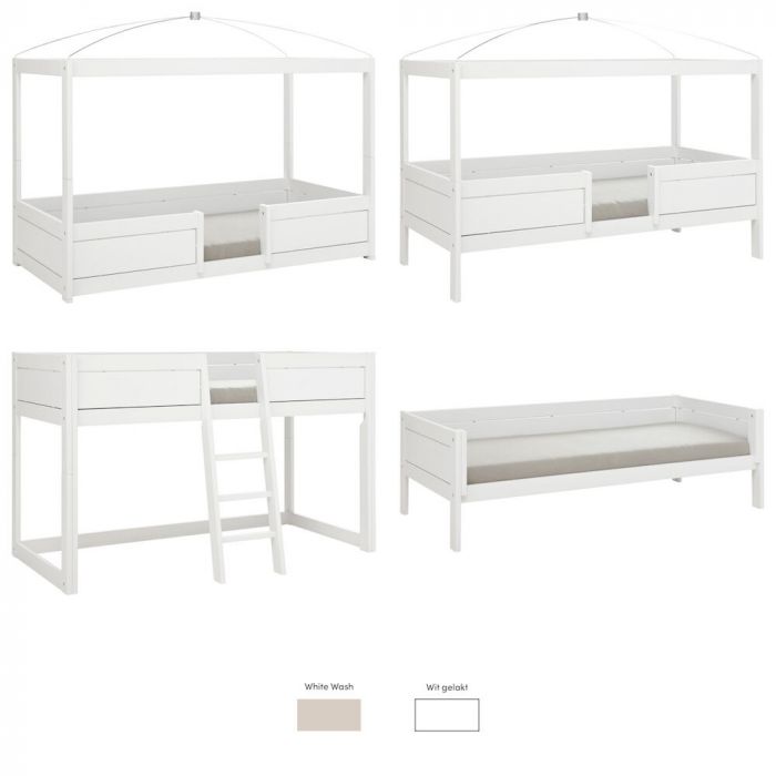 bedrag melodie Centimeter Life Time 4 In 1 Bed In Combinatie Met Hemel En Luxe Lattenbodem| Baby &  Tiener Megastore