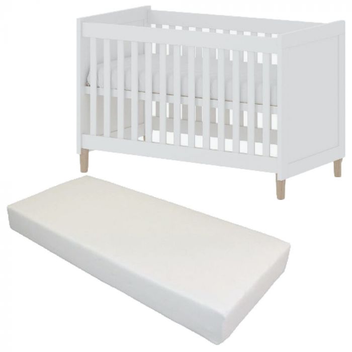 Tub Dreigend Flipper Cabino Baby Bed Met Matras Stockholm Wit 60 x 120 cm | Baby & Tiener