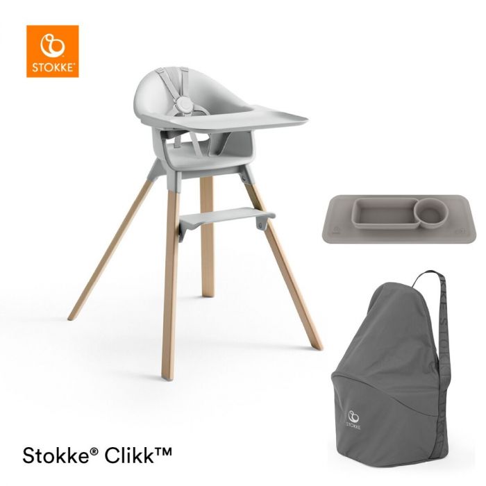 oog persoon Huiswerk Stokke® Clikk™ Kinderstoel Cloud Grey + Reistas | Baby & Tiener Megastore