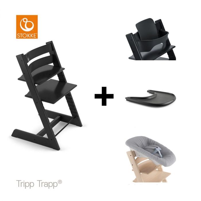 Stokke Kinderstoel Tripp Trapp Black Newborn Set Baby Set