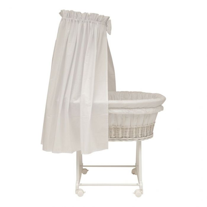 Banket Blij Gestreept Cabino Rotan Wieg Met Wielen Wit | Baby & Tiener Megastore