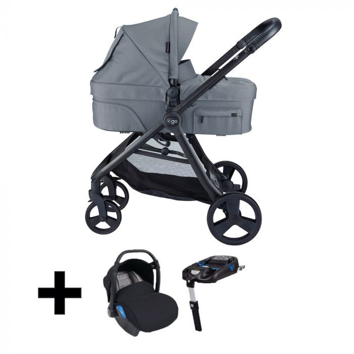 Vet Collega Wrak X Adventure Kinderwagen 3 in 1 X-GO Grey + Isofix Autostoel Base | Baby &  Tiener Megastore
