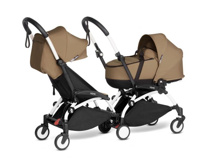 Babyzen Duo Kinderwagen YOYO Connect White Toffee Baby Tiener