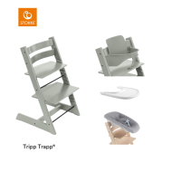 Stokke® Kinderstoel Tripp Trapp® Glacier Green + Newborn Set™ + Baby Set™ Glacier Green + Tray™