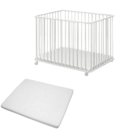 Bebies First Opvouwbare Baby Box Liam Wit Met Matras