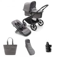 Bugaboo Kinderwagen 2 In 1 Fox 5 Compleet Black Grey Melange + Accessoires