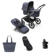 Bugaboo Kinderwagen 2 In 1 Fox 5 Compleet Graphite Stormy Blue + Accessoires