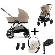 Cybex Gazelle S Kinderwagen 3 In 1 Taupe Almond Beige + Isofix Base