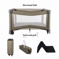 X Adventure Campingbedje / Reisbed Twist set Inclusief Matras – 120 x 60 cm - Taupe