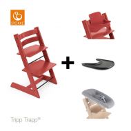 Stokke® Kinderstoel Tripp Trapp® Warm Red + Newborn Set™ + Baby Set™ Warm Red + Tray™