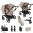 Bugaboo Donkey 6 Double Essential Bundle Black | Desert Taupe Melange