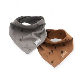 Jollein Bandana Slabbetjes 2 Stuks Spot Storm Grey Caramel
