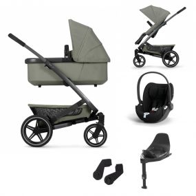 Joolz Geo3 Kinderwagen 3 In 1 Sage Green Met Cybex Autostoel Cloud T + Isofix Base + Autostoel Adapters 