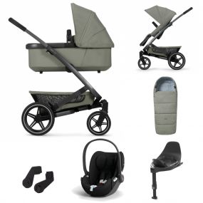 Joolz Geo3 Kinderwagen 3 In 1 Sage Green Met Cybex Autostoel Cloud T + Isofix Base + Autostoel Adapters + Voetenzak