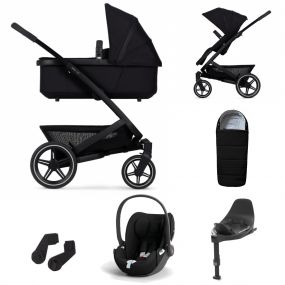 Joolz Geo3 Kinderwagen 3 In 1 Brilliant Black Met Cybex Autostoel Cloud T + Isofix Base + Autostoel Adapters + Voetenzak