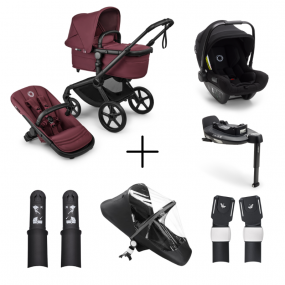 Bugaboo Kinderwagen Fox 5 Renew 3 in 1 Bundel Complete Black | Dark Cherry