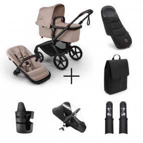 Bugaboo Kinderwagen Fox 5 Renew Essentiële Bundel Complete Black | Desert Taupe Melange