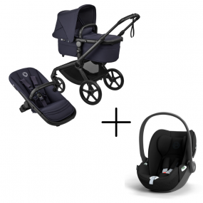 Bugaboo Kinderwagen 3 in 1 Fox 5 Renew Complete Black | Deep Indigo + Cybex Autostoel Groep 0 Cloud T I Size Sepia Black