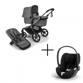 Bugaboo Kinderwagen 3 in 1 Fox 5 Renew Complete Graphite | Moon Grey + Cybex Autostoel Groep 0 Cloud T I Size Sepia Black