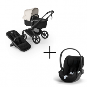 Bugaboo Kinderwagen 3 in 1 Fox 5 Renew Complete Black | Heritage Black Misty White + Cybex Autostoel Groep 0 Cloud T I Size Sepia Black
