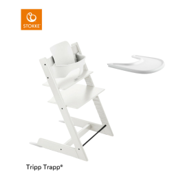 Stokke® Kinderstoel Tripp Trapp® White + Baby Set™ + GRATIS Tray