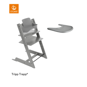 Stokke® Kinderstoel Tripp Trapp® Storm Grey + Gratis Baby Set™
