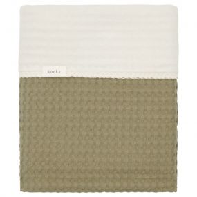 Koeka Wiegdeken Cotton Fleece Wafel Amsterdam Moss 100x75