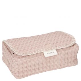 Koeka Hoes Voor Babydoekjes Wafel Antwerp Grey Pink
