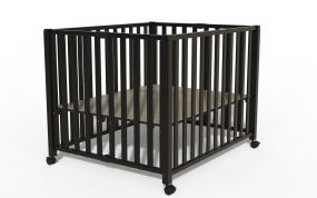 Bebies First Opvouwbare Baby Box Met Wieltjes Zwart 76 x 95 cm