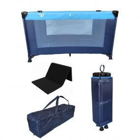 Bebies First Campingbedje / Reisbed Navy Inclusief Transporttas + Matras 