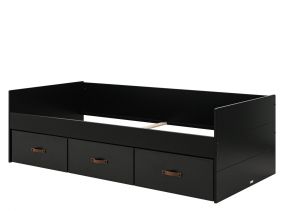 Bopita Bedbank Floris Mat Zwart Naturel 90 x 200 cm