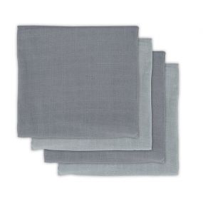 Hydrofiel Multidoek Bamboe 70x70cm  Storm Grey 4 Stuks