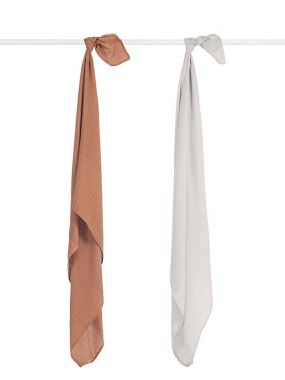 Hydrofiel Multidoek Bamboe 115x115cm Caramel 2 Stuks